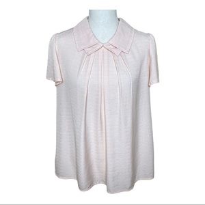 Pale Pink Double Collar Lightweight Top Size S
